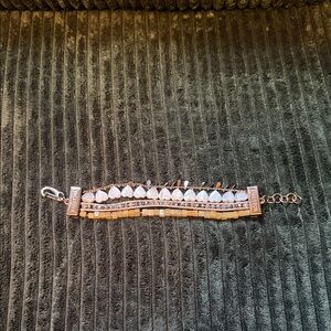 Victoria Emerson White and Gold Bracelet